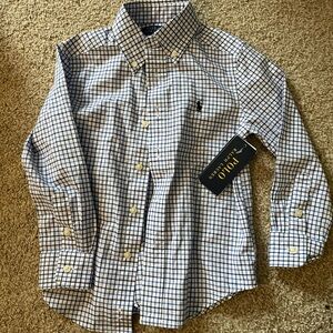 NWT Polo by Ralph Lauren Tattersall Cotton Poplin Shirt SZ 4T